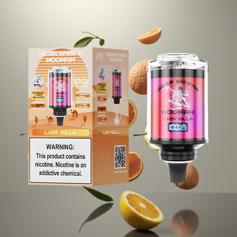 JNR Mega Shisha Hookah 100K Ladánykeverék asztali kompatibilitású 2200mAh