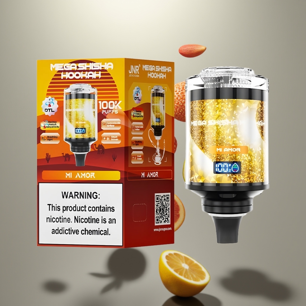 JNR Mega Shisha Hookah 100K Típus-C Gyorsfeltöltés 60ml Mi Amor