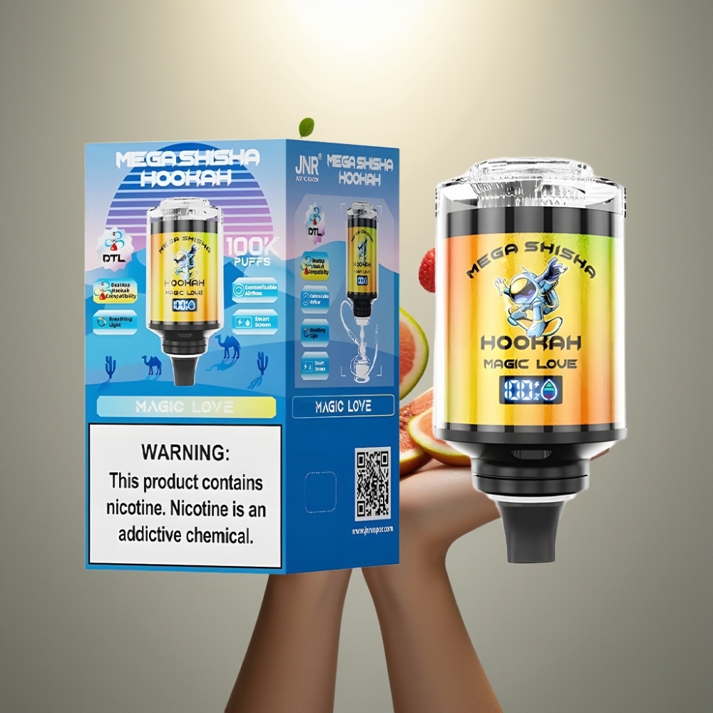 JNR Mega Shisha Hookah 100K asztali kompatibilitás, 60ml, 2200mAh, Type-C