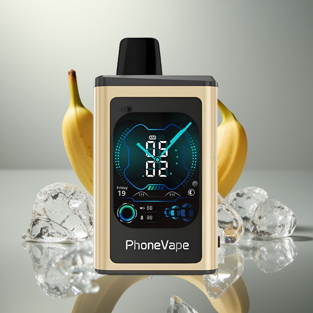 JNR PhoneVape 30000 puff Turbo Típus-C töltős Levegőszabályzós Banánjég