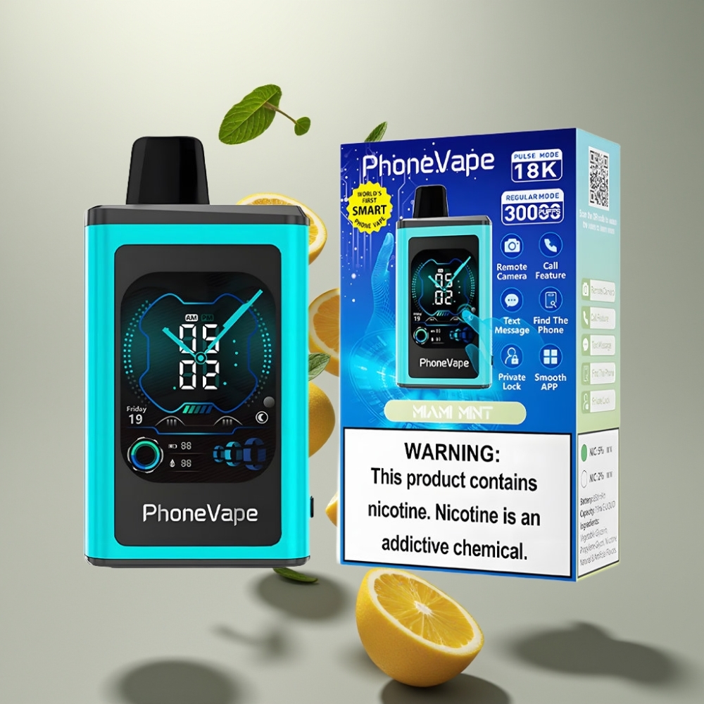 JNR PhoneVape 30000 puffs Turbo Töltőható Kamerás E-cigaretta Miami Mentol