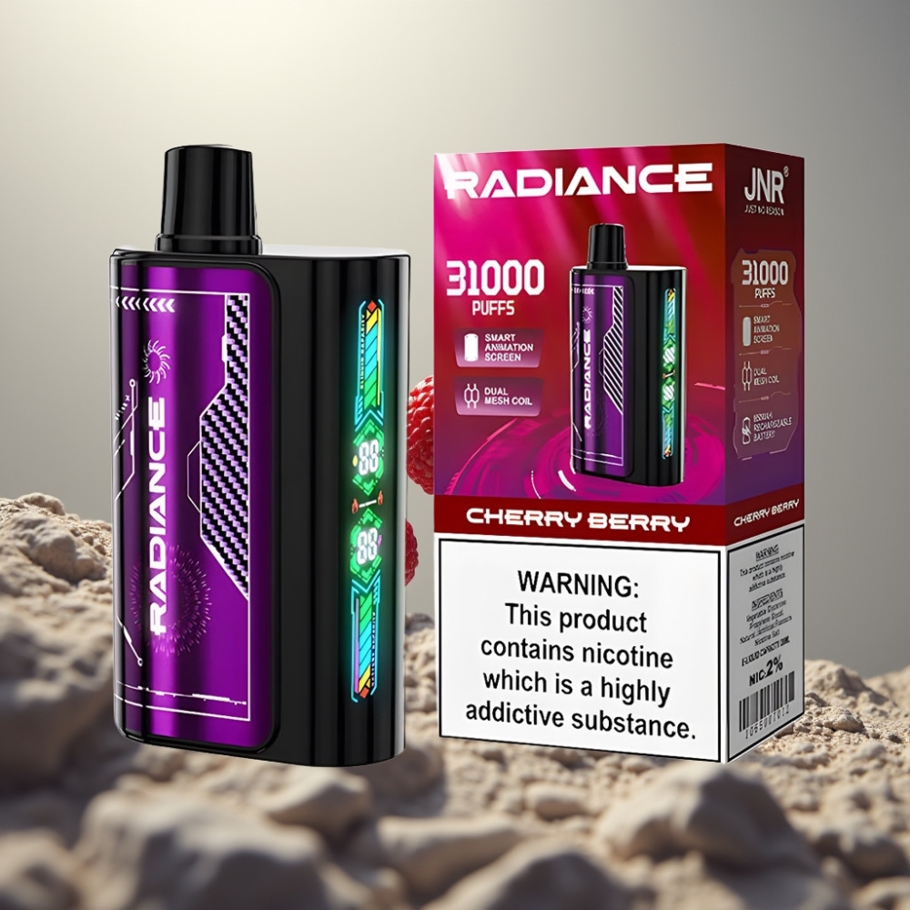 JNR Radiance 31000 Puff Okos Animációs Kijelző Dual Mesh Coil CHERRY BERRY
