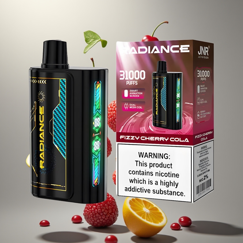 JNR Radiance 31000 Puff Okos Animációs Kijelző Dual Mesh Coil FIZZY CHERRY COLA