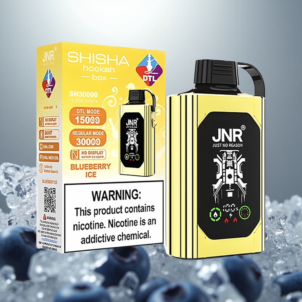 JNR Shisha Hookah Box 20500 Puff HD Kijelzős Dual Mesh Coil Type-C Blueberry Ice