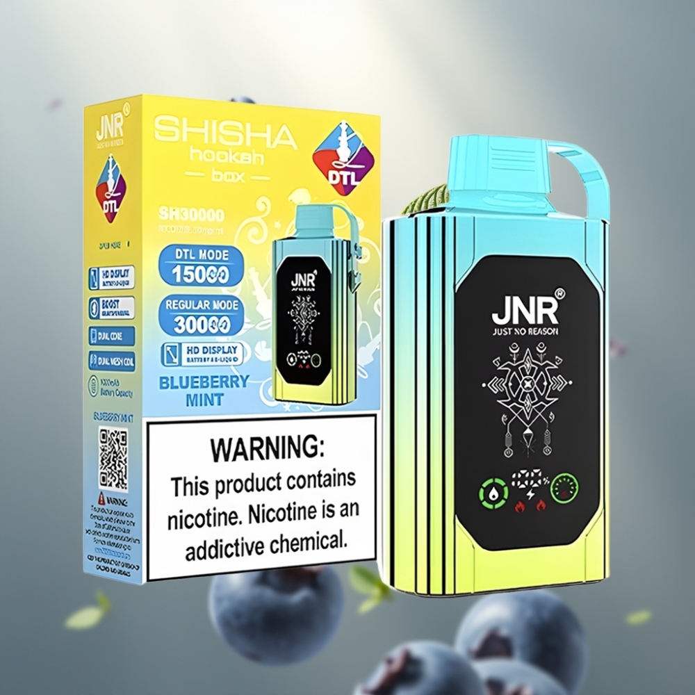 JNR Shisha Hookah Box 20500 Puff HD Kijelzős Dual Mesh Coil Type-C Blueberry Mint