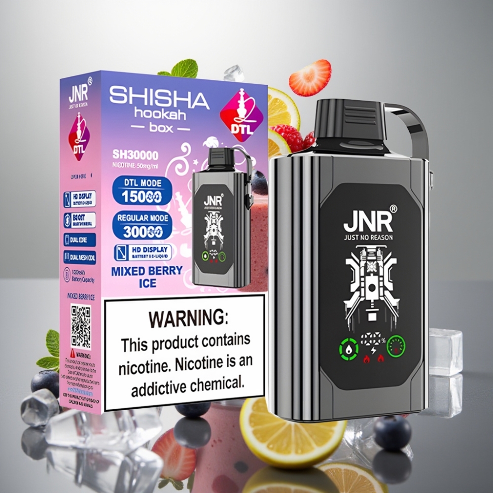 JNR Shisha Hookah Box 20500 Puffs HD Display Dual Mesh Coil Type-C Vegyes Bogyó Jég