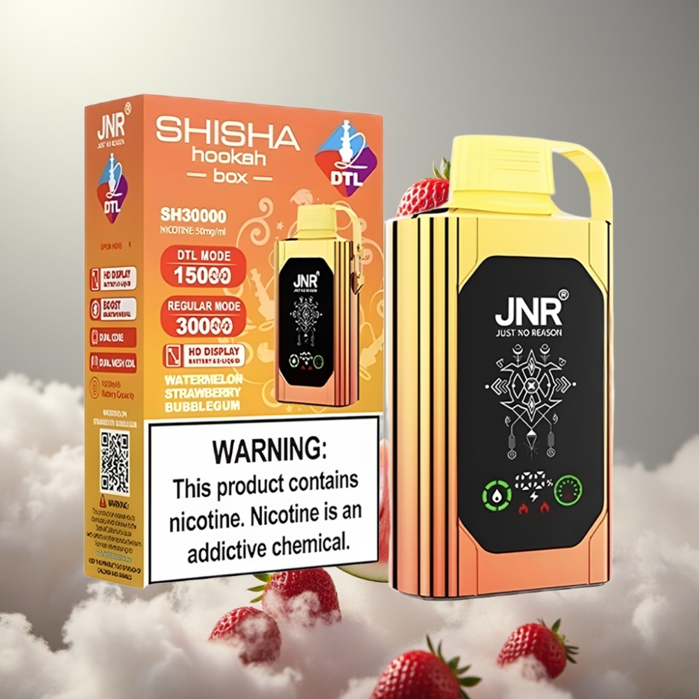 JNR Shisha Hookah Box 20500 Puffs HD Kijelzős, Dual Mesh Coil, Type-C