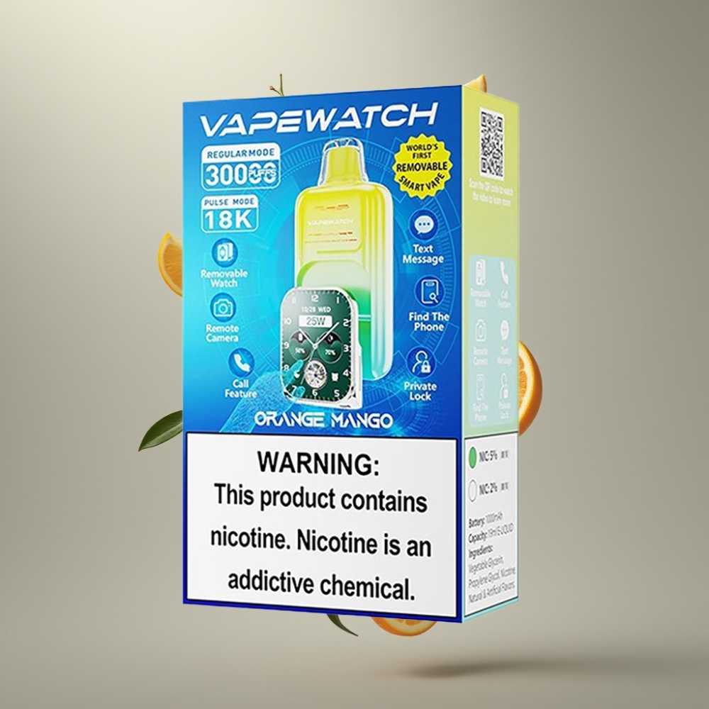 JNR VapeWatch 30000 Puff Dual Mesh Coil Type-C Narancs Mango