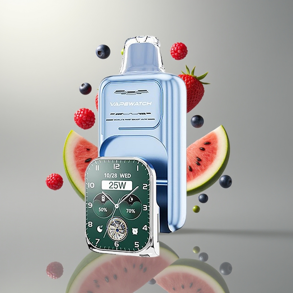 JNR VapeWatch 30000 Puff Kettős Mesh Tekercselés 19mL 5% Nikotin Kékbarack-Görögdinnye Íz