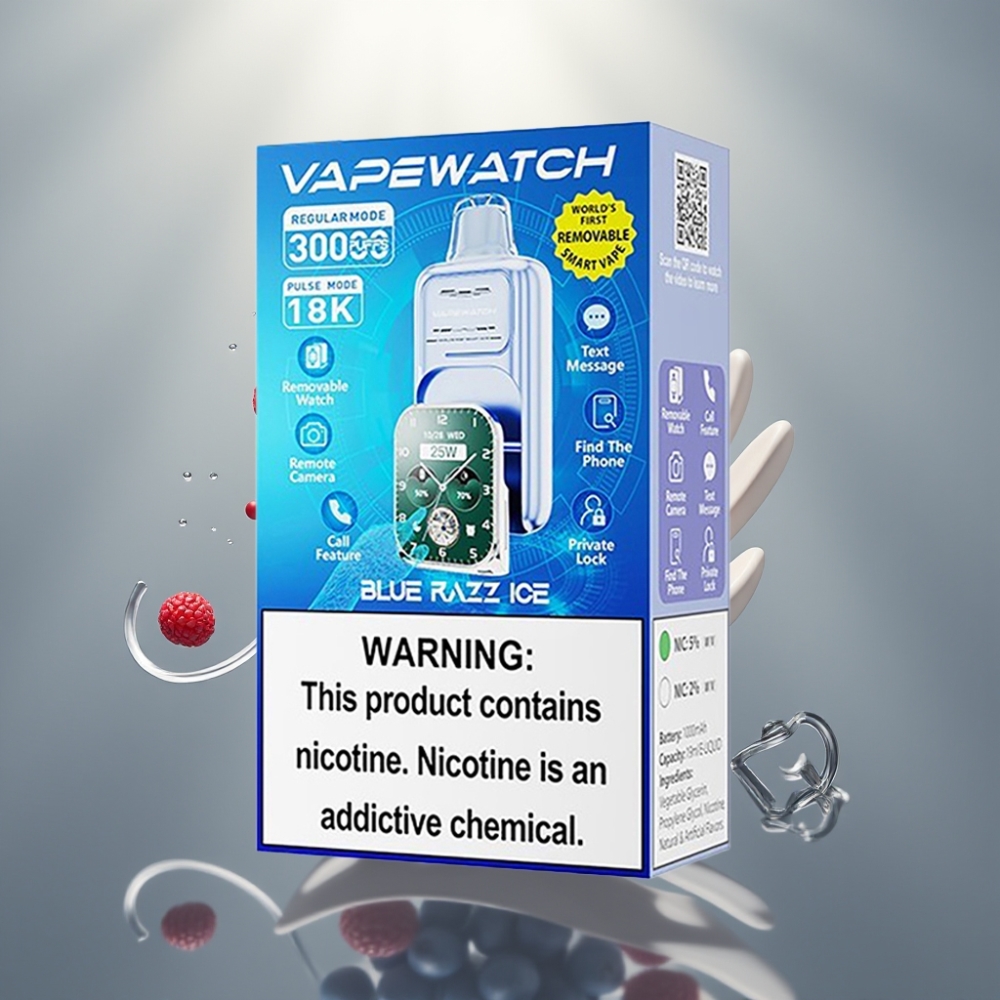 JNR VapeWatch 30000 Puffs 19mL 5% Dual Mesh Blue Razz Ice