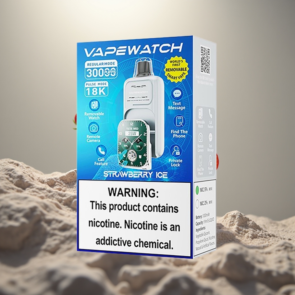 JNR VapeWatch 30000 Puffs 19mL 5% Dual Mesh Strawberry Ice