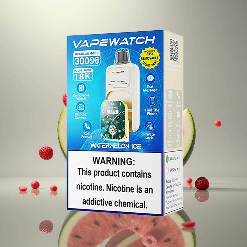 JNR VapeWatch 30000 Puffs 19mL 5% Dual Mesh Type-C Görögdinnye Jég