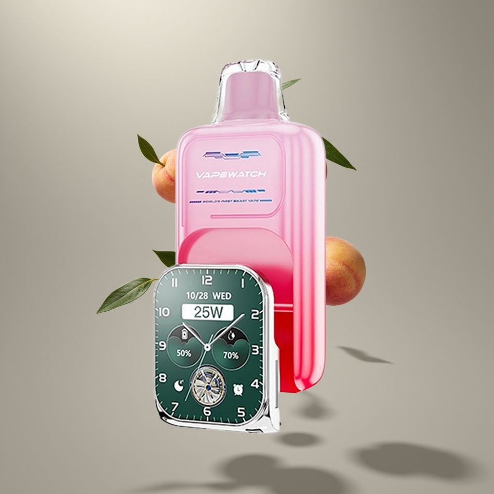 JNR VapeWatch 30000 Puffs Georgia Peach 19mL 5% Dual Mesh Type-C