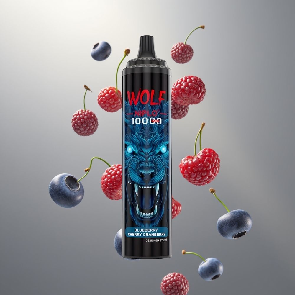 JNR Wolf Niplo 10000 Puffs 20ml 1.0 Ohm Mesh Blueberry Cherry Cranberry