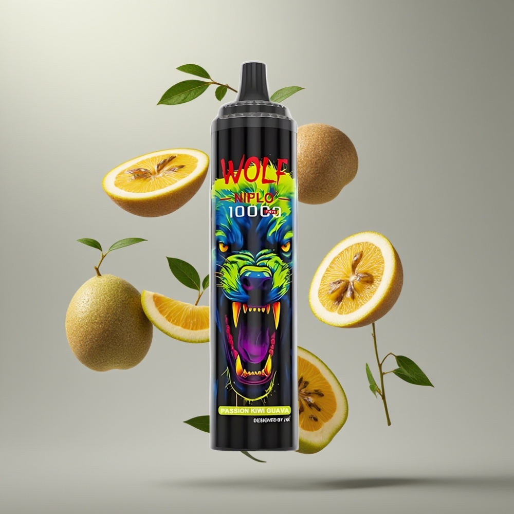 JNR Wolf Niplo 10000 Puffs Mesh 1.0 Ohm 20ml Passion Kiwi Guava